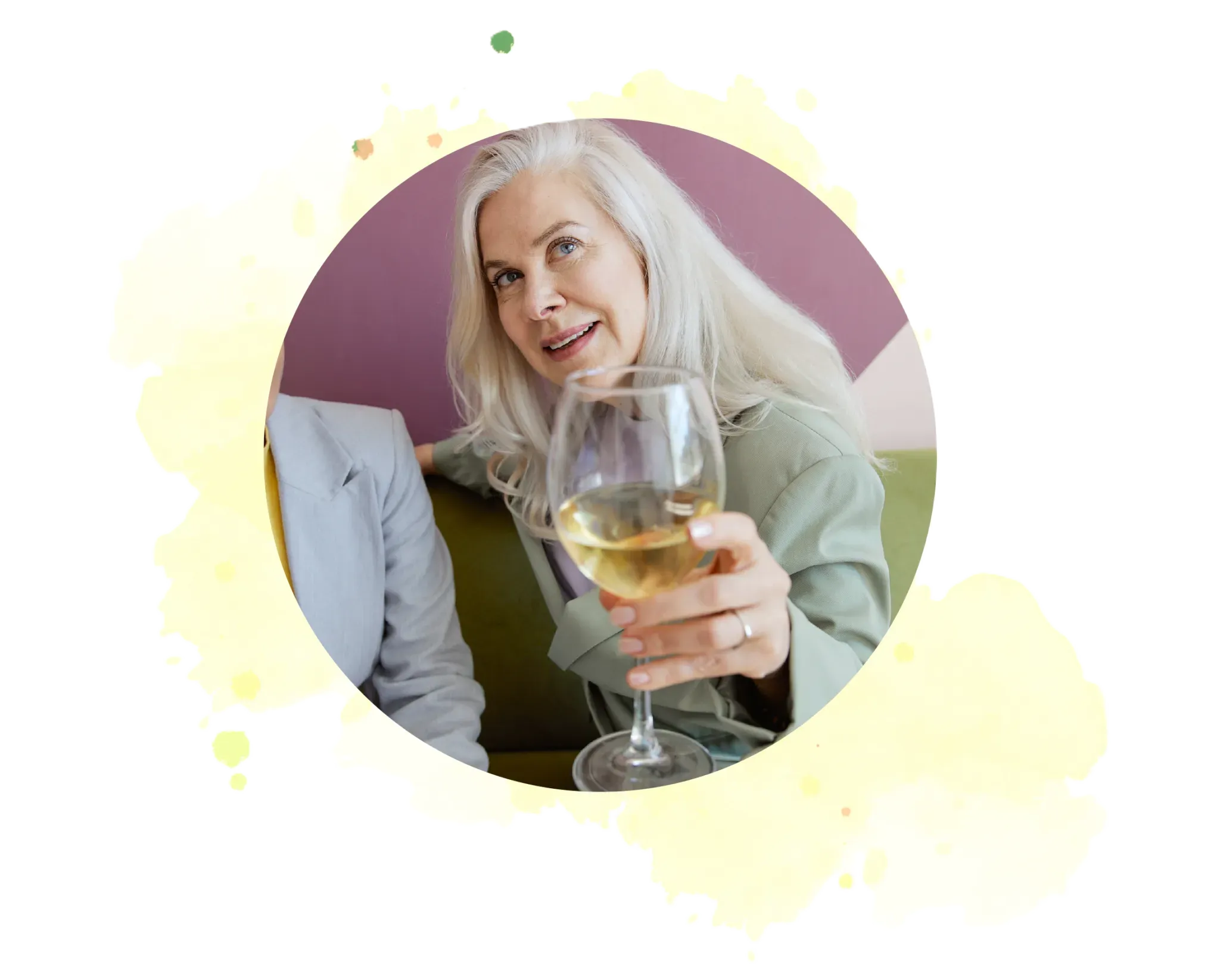 Woman enjoying a glass of Pinot Gris